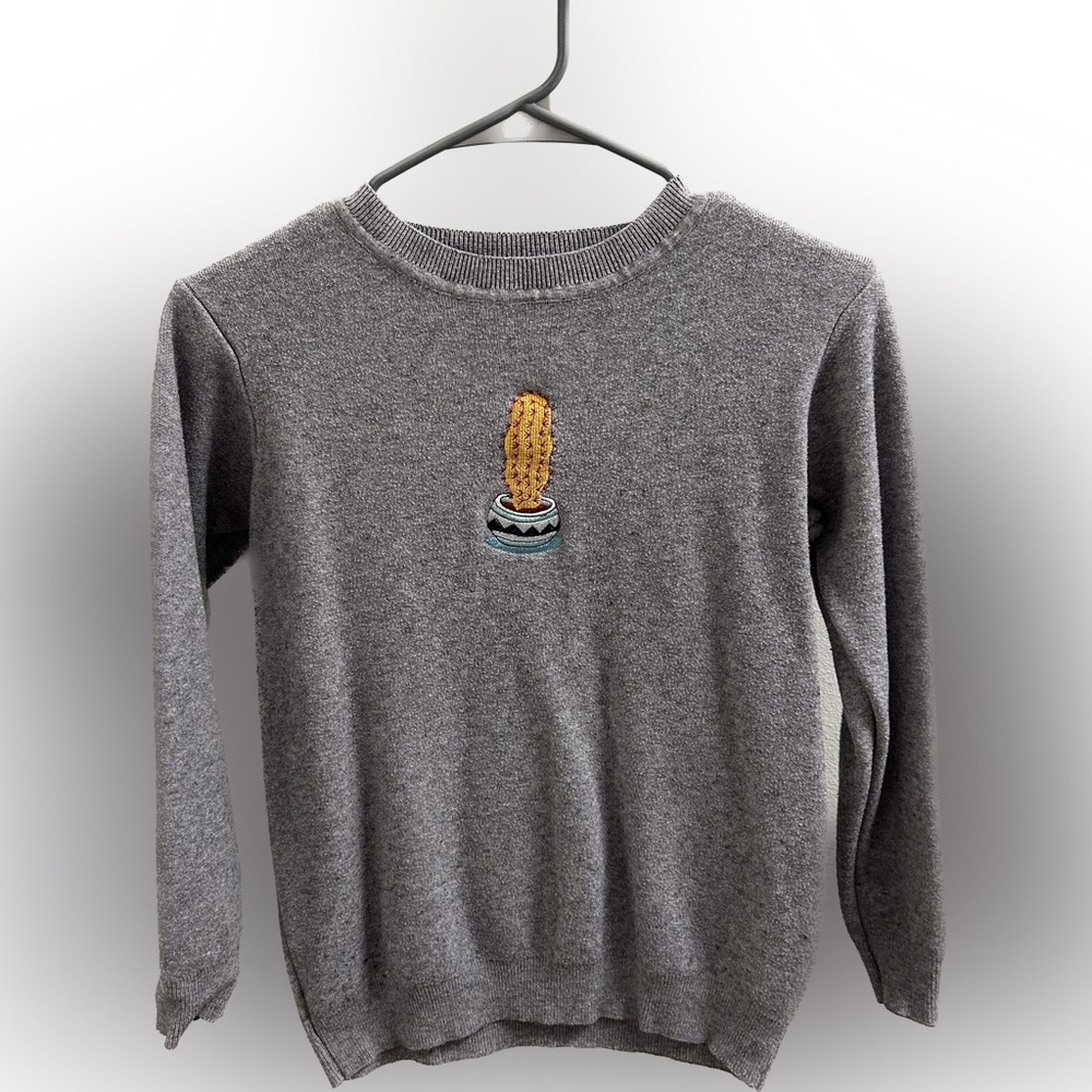 Cactus Embroidered Sweater